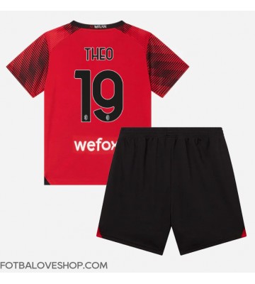 AC Milan Theo Hernandez #19 Dětské Domácí Dres 2023-24 Krátký Rukáv (+ trenýrky)